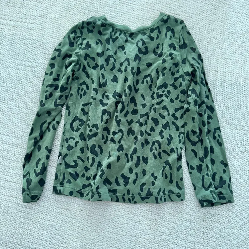 Kyte Baby Green + Black Hunter Leopard Two Piece Long Sleeve Bambooo Pajamas 2T